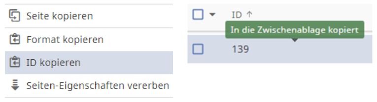 Function for copying IDs