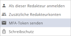 Zwei-Faktor-Authentisierung (2FA) MFA-Token senden