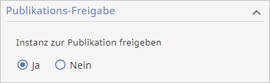Erweiterte Instanz-Eigenschaften: Publikations-Freigabe