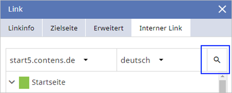 Seiten-Suchfunktion im Baum