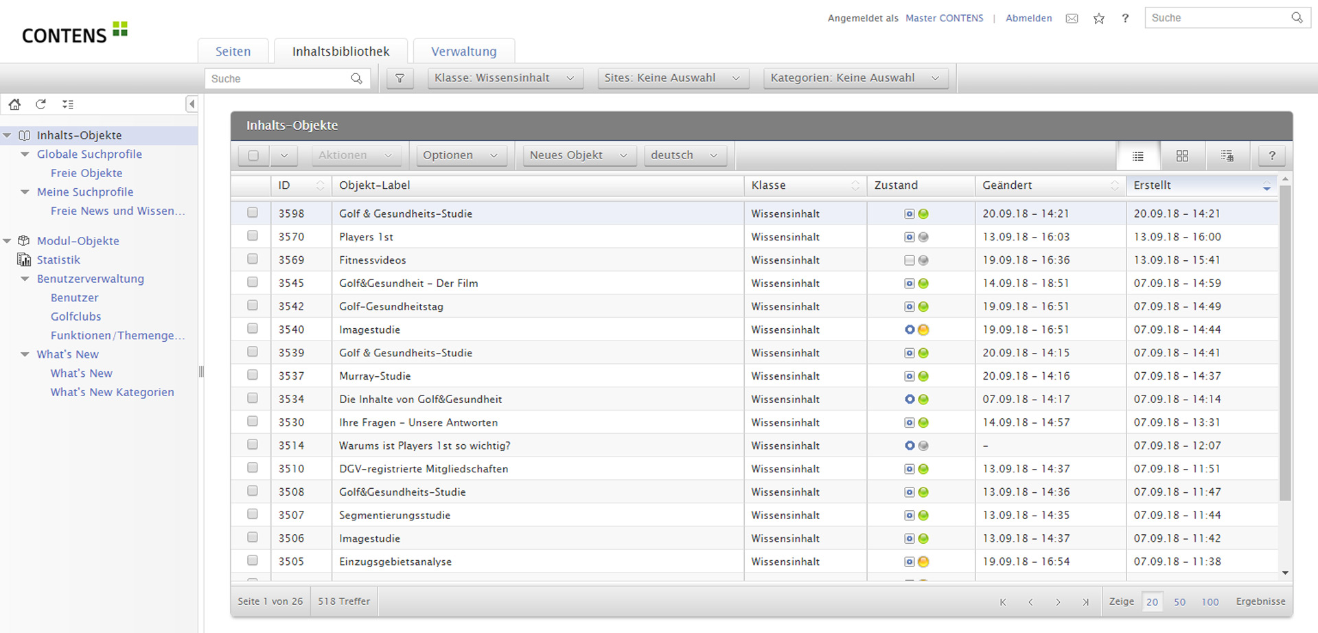 Serviceportal - Verwaltung, Wissen Übersicht