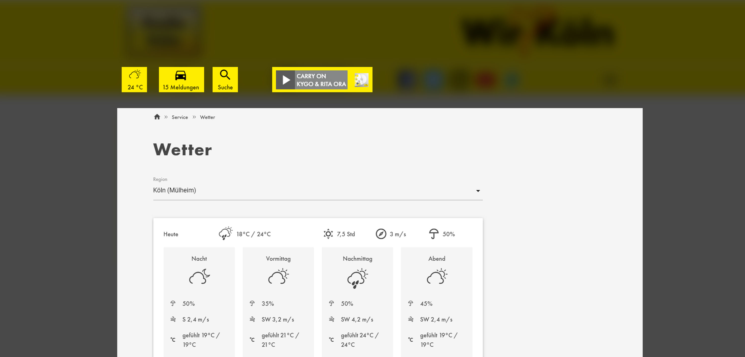 Radio NRW Web Components Wetter